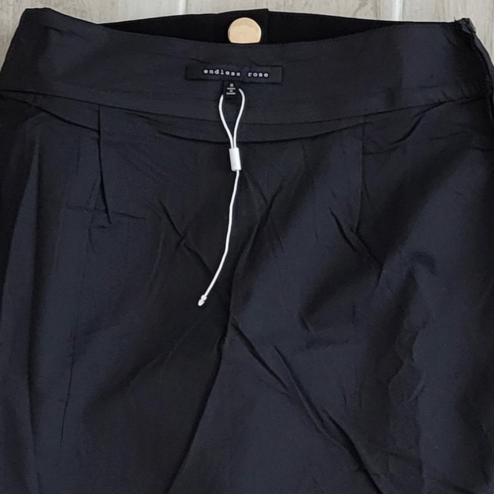 Endless Rose Black high waist skirt with Gold metal buttons - Picture 4 of 7